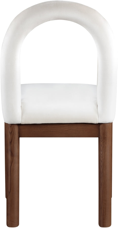 Conrad Velvet Upholstered Dining Chair in Cream - 11009Cream-C