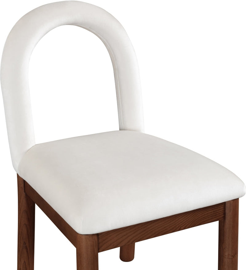 Conrad Velvet Upholstered Dining Chair in Cream - 11009Cream-C