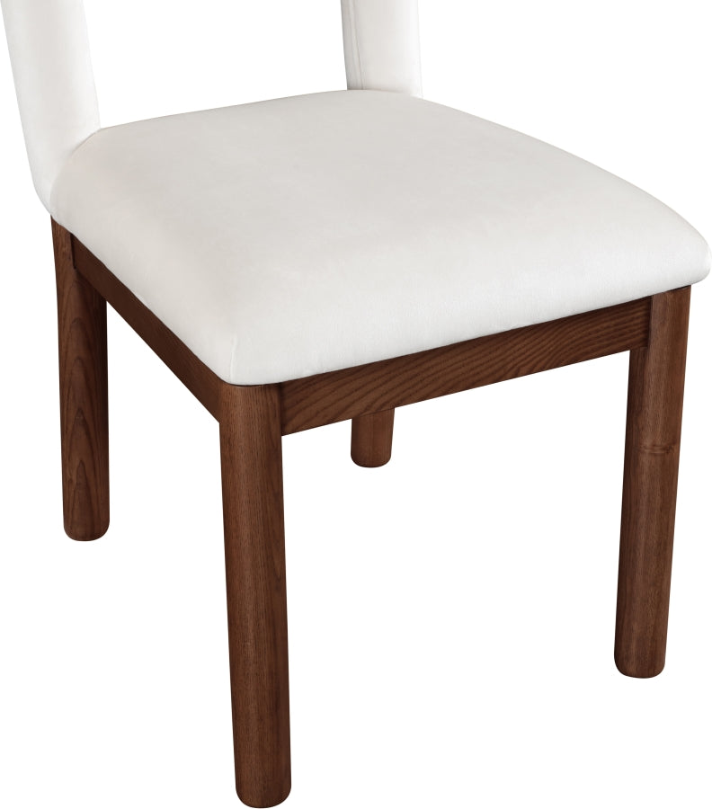 Conrad Velvet Upholstered Dining Chair in Cream - 11009Cream-C