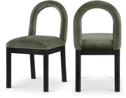 Conrad Velvet Upholstered Dining Chair in Green - 11008Green-C
