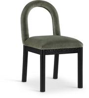 Conrad Velvet Upholstered Dining Chair in Green - 11008Green-C