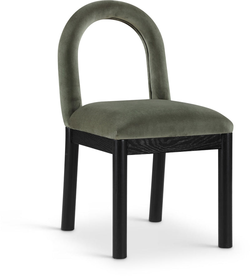 Conrad Velvet Upholstered Dining Chair in Green - 11008Green-C