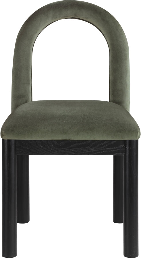 Conrad Velvet Upholstered Dining Chair in Green - 11008Green-C