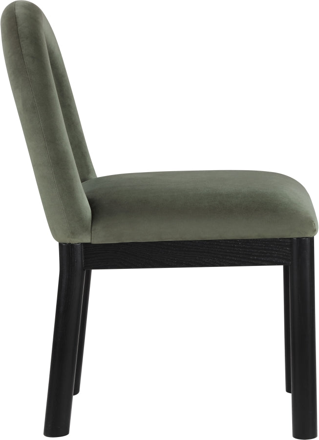 Conrad Velvet Upholstered Dining Chair in Green - 11008Green-C