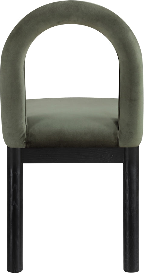 Conrad Velvet Upholstered Dining Chair in Green - 11008Green-C