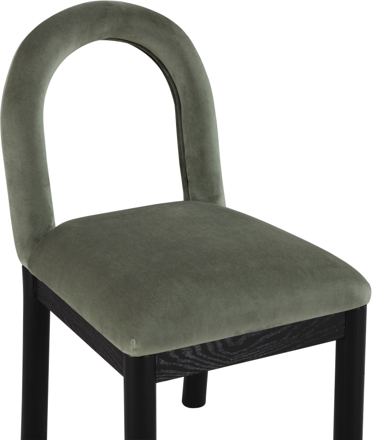 Conrad Velvet Upholstered Dining Chair in Green - 11008Green-C