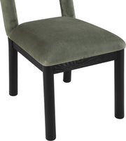 Conrad Velvet Upholstered Dining Chair in Green - 11008Green-C