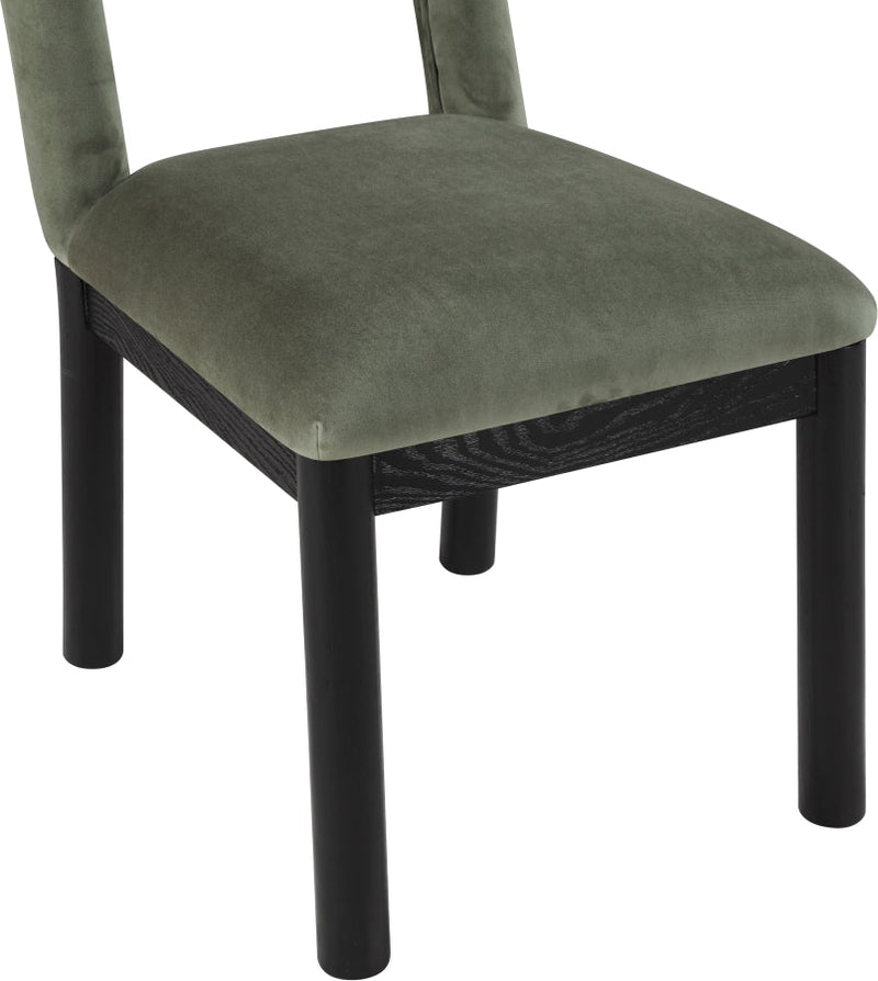 Conrad Velvet Upholstered Dining Chair in Green - 11008Green-C