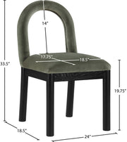 Conrad Velvet Upholstered Dining Chair in Green - 11008Green-C