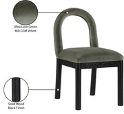 Conrad Velvet Upholstered Dining Chair in Green - 11008Green-C