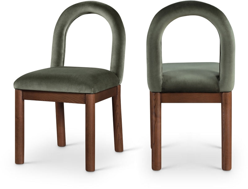 Conrad Velvet Upholstered Dining Chair in Green - 11009Green-C