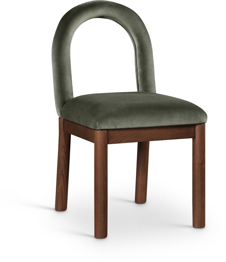 Conrad Velvet Upholstered Dining Chair in Green - 11009Green-C