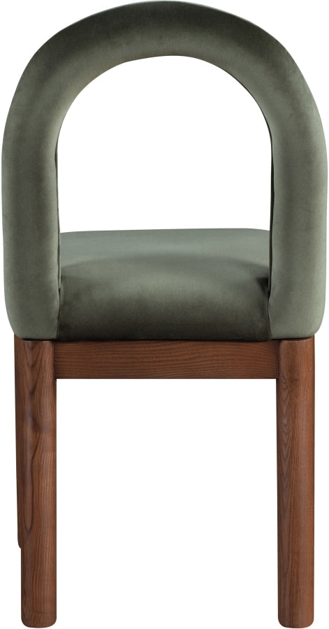 Conrad Velvet Upholstered Dining Chair in Green - 11009Green-C