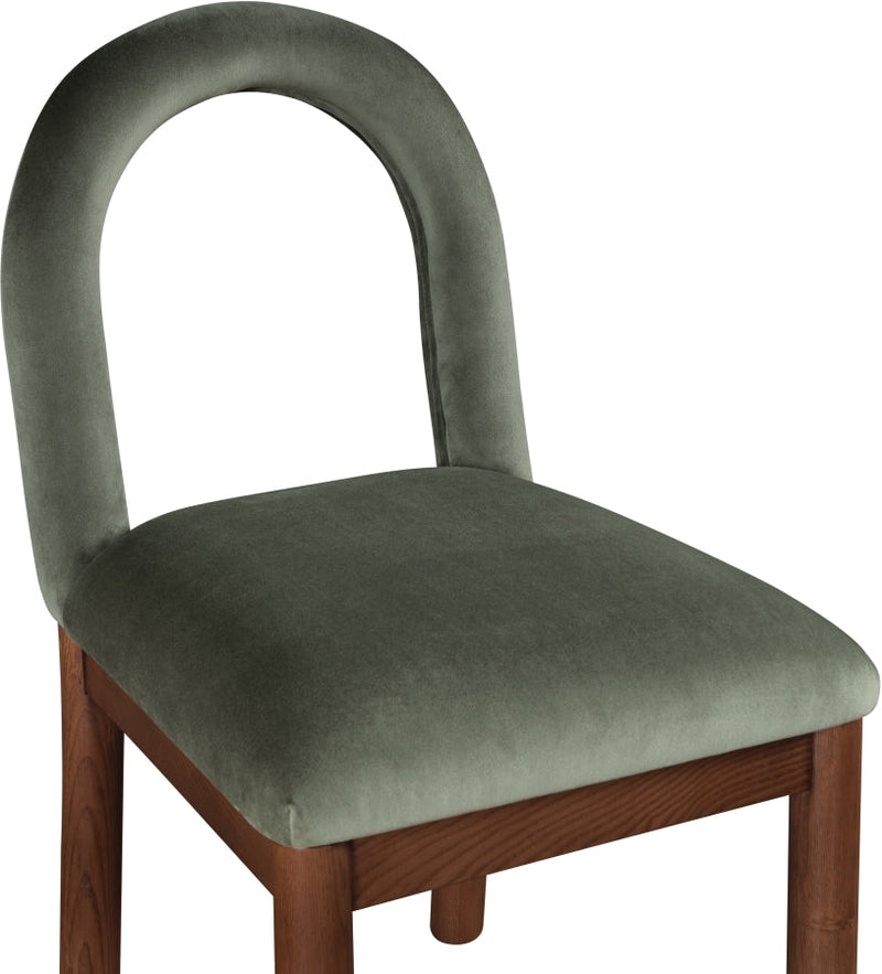 Conrad Velvet Upholstered Dining Chair in Green - 11009Green-C