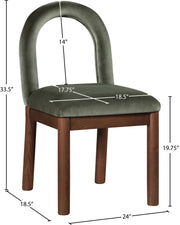 Conrad Velvet Upholstered Dining Chair in Green - 11009Green-C
