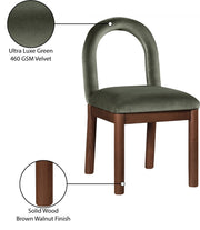 Conrad Velvet Upholstered Dining Chair in Green - 11009Green-C