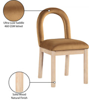 Conrad Velvet Upholstered Dining Chair in Saddle - 11007Saddle-C
