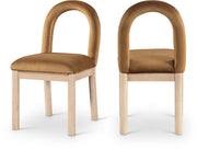 Conrad Velvet Upholstered Dining Chair in Saddle - 11007Saddle-C