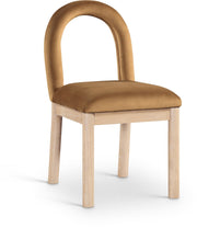 Conrad Velvet Upholstered Dining Chair in Saddle - 11007Saddle-C