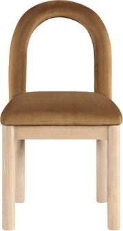 Conrad Velvet Upholstered Dining Chair in Saddle - 11007Saddle-C