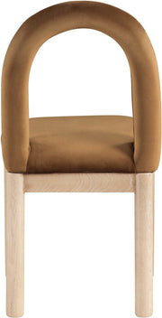Conrad Velvet Upholstered Dining Chair in Saddle - 11007Saddle-C