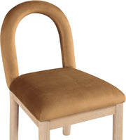 Conrad Velvet Upholstered Dining Chair in Saddle - 11007Saddle-C