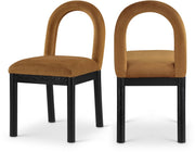 Conrad Velvet Upholstered Dining Chair in Saddle - 11008Saddle-C