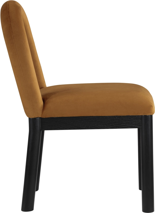 Conrad Velvet Upholstered Dining Chair in Saddle - 11008Saddle-C