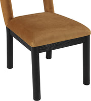 Conrad Velvet Upholstered Dining Chair in Saddle - 11008Saddle-C