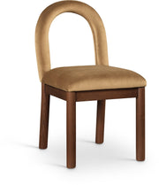 Conrad Velvet Upholstered Dining Chair in Saddle - 11009Saddle-C