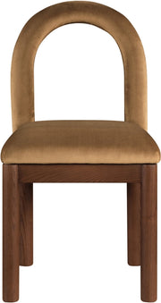 Conrad Velvet Upholstered Dining Chair in Saddle - 11009Saddle-C