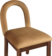Conrad Velvet Upholstered Dining Chair in Saddle - 11009Saddle-C