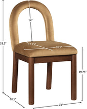 Conrad Velvet Upholstered Dining Chair in Saddle - 11009Saddle-C