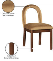 Conrad Velvet Upholstered Dining Chair in Saddle - 11009Saddle-C