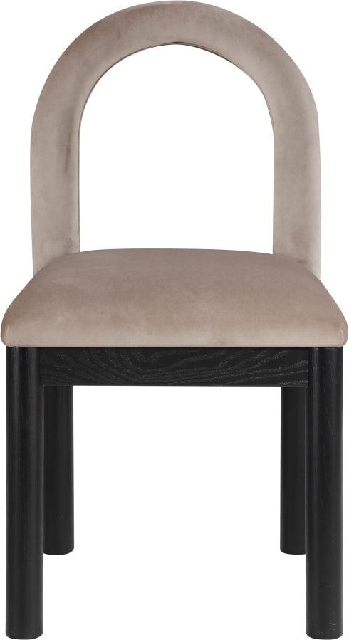 Conrad Velvet Upholstered Dining Chair in Taupe - 11008Taupe-C
