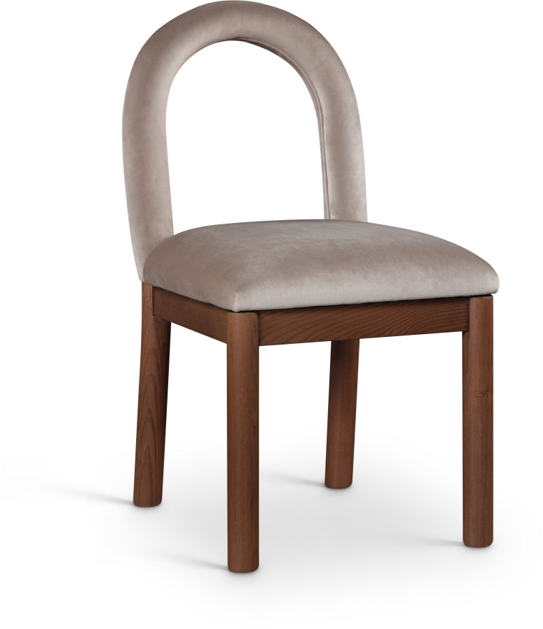Conrad Velvet Upholstered Dining Chair in Taupe - 11009Taupe-C