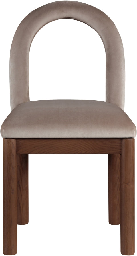 Conrad Velvet Upholstered Dining Chair in Taupe - 11009Taupe-C