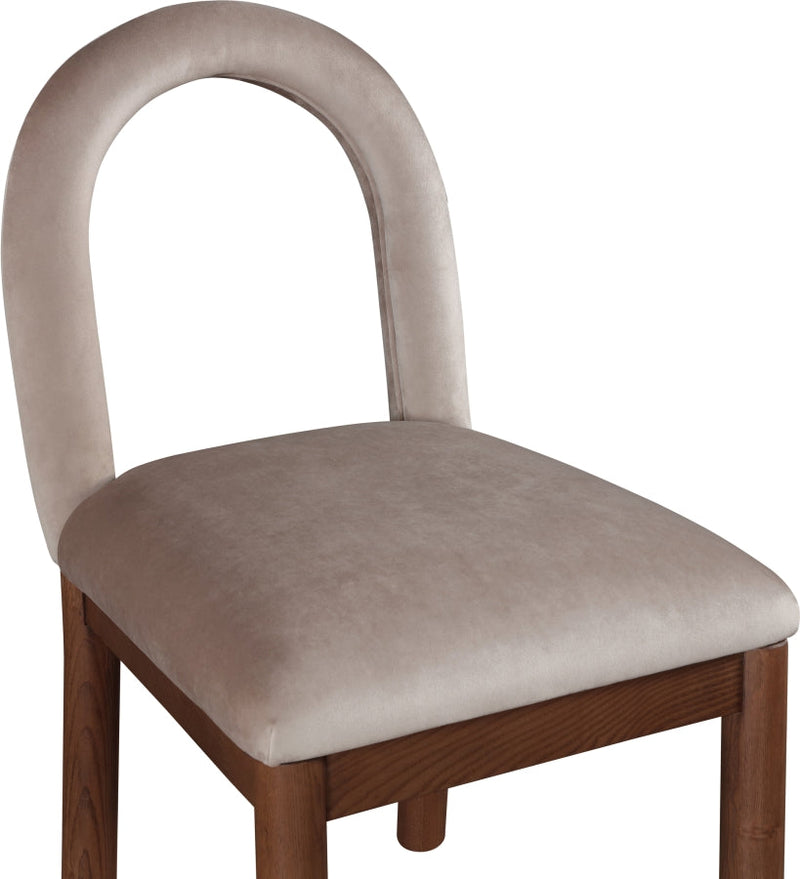 Conrad Velvet Upholstered Dining Chair in Taupe - 11009Taupe-C