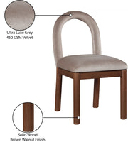 Conrad Velvet Upholstered Dining Chair in Taupe - 11009Taupe-C