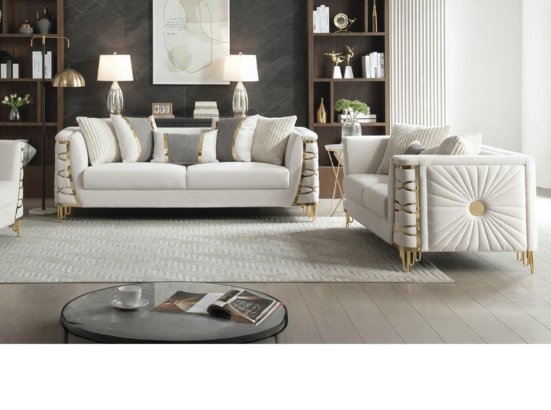 Contessa 2 Pc Living Room Set in Beige - Contessa 2 Pc Living Room Set in Beige