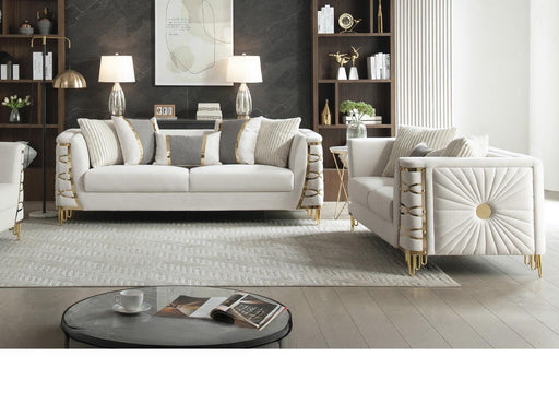 Contessa 2 Pc Living Room Set in Beige - Contessa 2 Pc Living Room Set in Beige