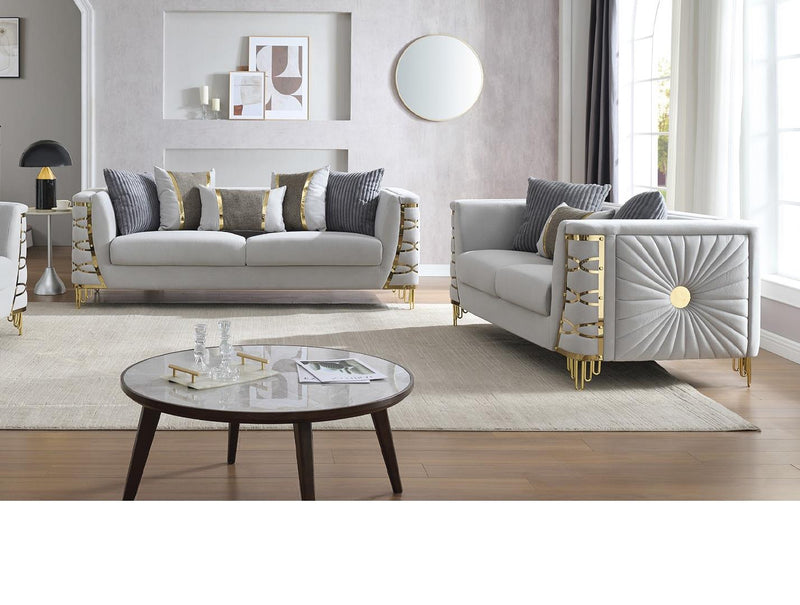 Contessa 2 Pc Living Room Set in Gray - Contessa 2 Pc Living Room Set in Gray