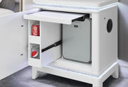 Alina White Nightstand With Cooler, Led, Speaker And Usb - ALINA-WHITE-NS W/ COOLER LED SPKR USB-N