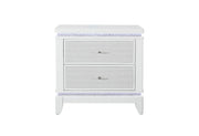 Alina White Nightstand With Cooler, Led, Speaker And Usb - ALINA-WHITE-NS W/ COOLER LED SPKR USB-N