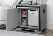 Amelia Grey/Black Nightstand With Cooler And Speaker - AMELIA-GREY/BLACK-NS W/ COOLER & SPEAKER