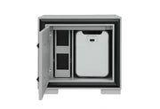 Amelia Grey/Black Nightstand With Cooler And Speaker - AMELIA-GREY/BLACK-NS W/ COOLER & SPEAKER