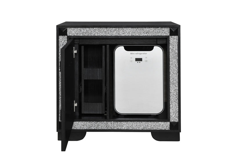Soleil Charcoal Nightstand With Cooler And Speaker - SOLEIL-CHARCOAL-NS W/COOLER + SPKR