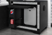 Soleil Charcoal Nightstand With Cooler And Speaker - SOLEIL-CHARCOAL-NS W/COOLER + SPKR