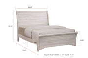 Coralee Chalk/Gray Queen Sleigh Bed - Gate FurnitureQueen Bed