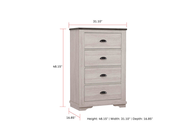 Coralee Chalk/Gray Sleigh Bedroom Set - Gate FurnitureBedroom Set